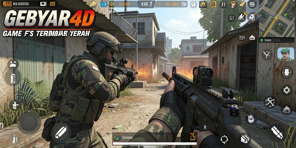 Tampilan gameplay <strong>GEBYAR4D</strong> yang penuh aksi dan grafis memukau.