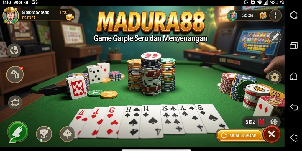 Tampilan gameplay seru dalam MADURA88 saat bermain Gaple.