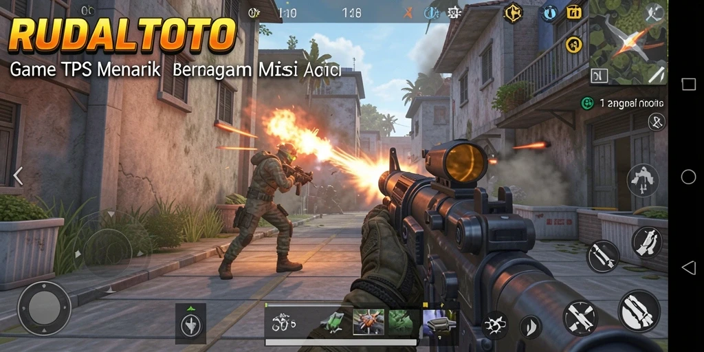 Screenshot RUDALTOTO dengan aksi seru dari permainan TPS.