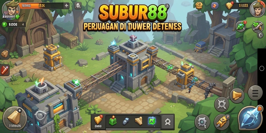Tampilan gameplay Tower Defense yang intens dan strategis.