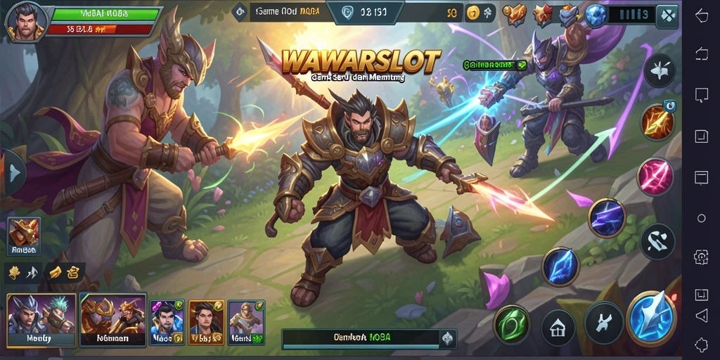 Tampilan gameplay seru di WAWARSLOT dengan pertempuran strategis.